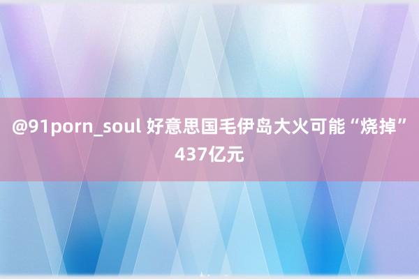 @91porn_soul 好意思国毛伊岛大火可能“烧掉”437亿元