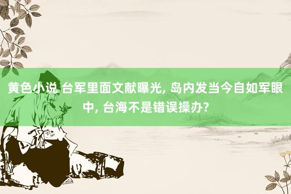 黄色小说 台军里面文献曝光， 岛内发当今自如军眼中， 台海不是错误操办?