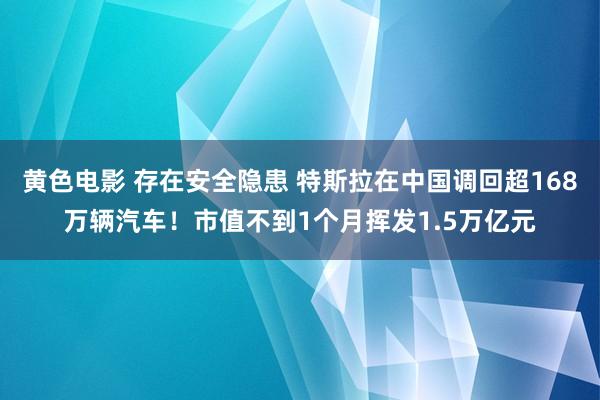 黄色电影 存在安全隐患 特斯拉在中国调回超168万辆汽车！市值不到1个月挥发1.5万亿元