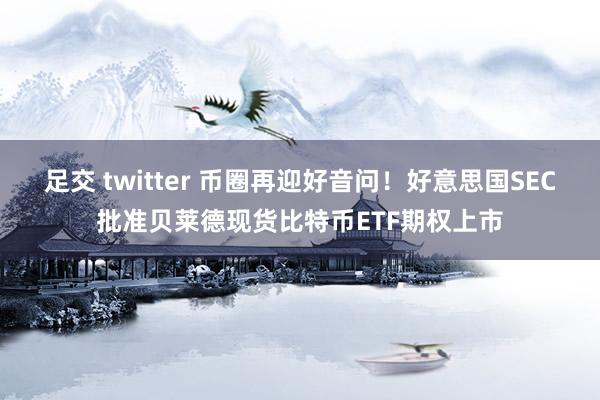 足交 twitter 币圈再迎好音问！好意思国SEC批准贝莱德现货比特币ETF期权上市