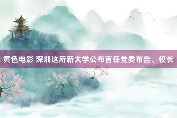 黄色电影 深圳这所新大学公布首任党委布告、校长