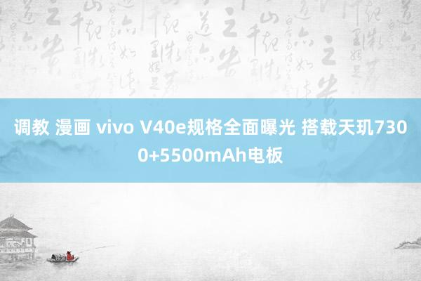 调教 漫画 vivo V40e规格全面曝光 搭载天玑7300+5500mAh电板