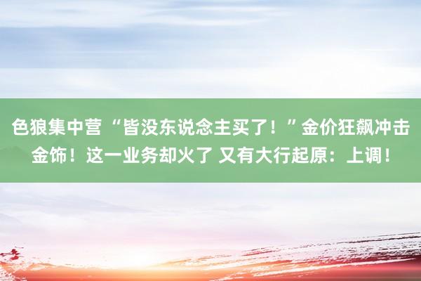 色狼集中营 “皆没东说念主买了！”金价狂飙冲击金饰！这一业务却火了 又有大行起原：上调！