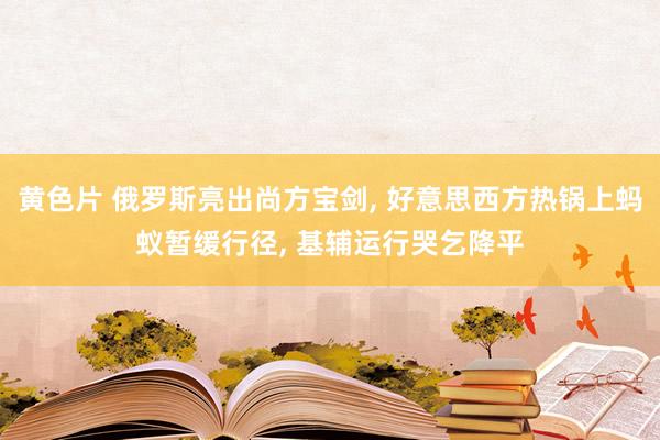 黄色片 俄罗斯亮出尚方宝剑， 好意思西方热锅上蚂蚁暂缓行径， 基辅运行哭乞降平