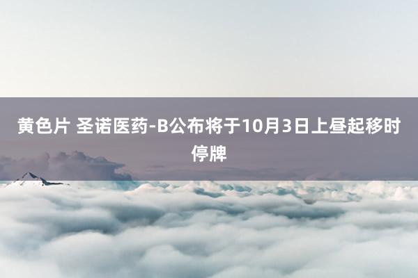 黄色片 圣诺医药-B公布将于10月3日上昼起移时停牌