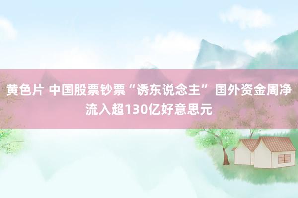 黄色片 中国股票钞票“诱东说念主” 国外资金周净流入超130亿好意思元