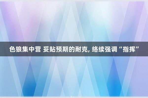 色狼集中营 妥贴预期的耐克， 络续强调“指挥”