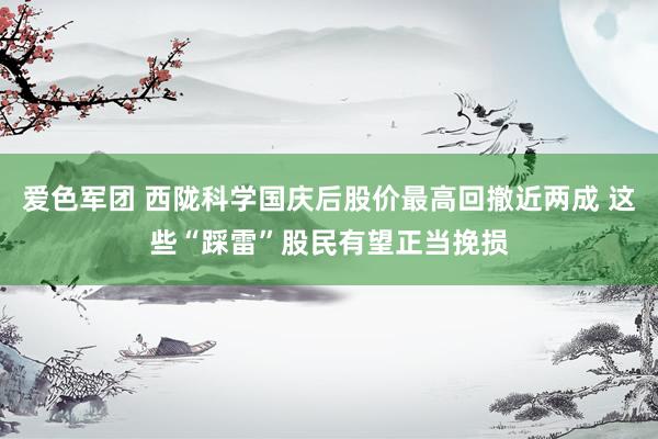 爱色军团 西陇科学国庆后股价最高回撤近两成 这些“踩雷”股民有望正当挽损