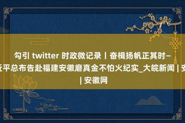 勾引 twitter 时政微记录丨奋楫扬帆正其时——习近平总布告赴福建安徽磨真金不怕火纪实_大皖新闻 | 安徽网