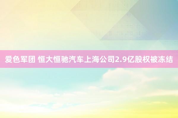 爱色军团 恒大恒驰汽车上海公司2.9亿股权被冻结