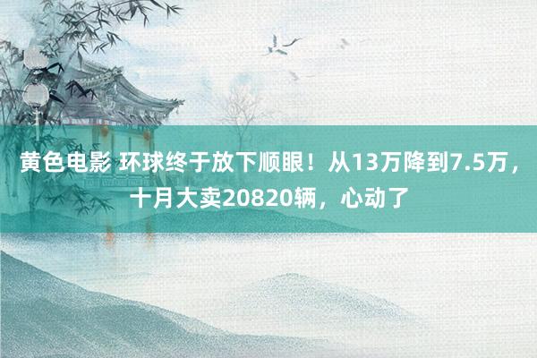 黄色电影 环球终于放下顺眼！从13万降到7.5万，十月大卖20820辆，心动了