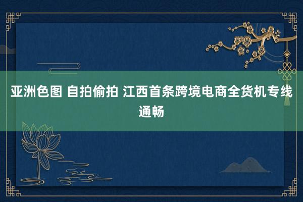 亚洲色图 自拍偷拍 江西首条跨境电商全货机专线通畅