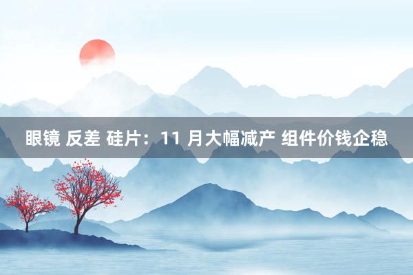 眼镜 反差 硅片：11 月大幅减产 组件价钱企稳