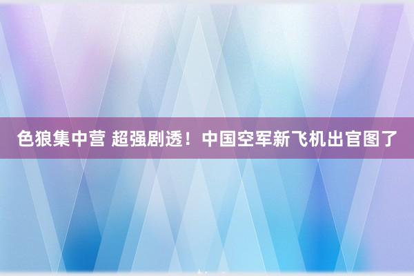 色狼集中营 超强剧透！中国空军新飞机出官图了