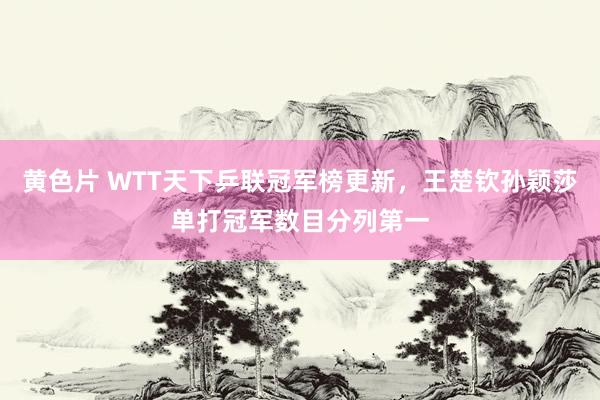 黄色片 WTT天下乒联冠军榜更新，王楚钦孙颖莎单打冠军数目分列第一