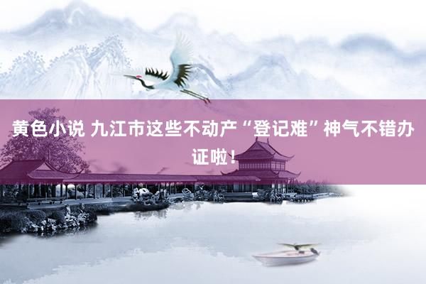 黄色小说 九江市这些不动产“登记难”神气不错办证啦！