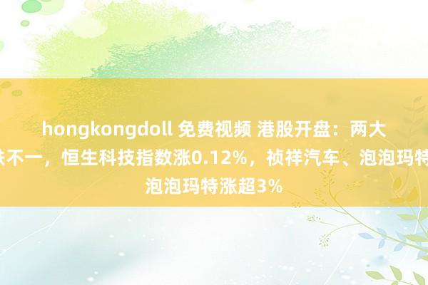 hongkongdoll 免费视频 港股开盘：两大指数涨跌不一，恒生科技指数涨0.12%，祯祥汽车、泡泡玛特涨超3%