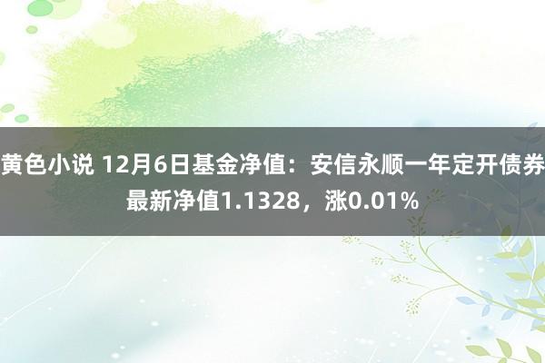 黄色小说 12月6日基金净值：安信永顺一年定开债券最新净值1.1328，涨0.01%