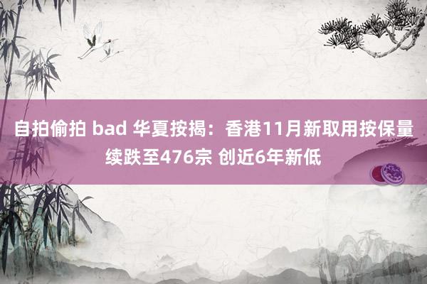 自拍偷拍 bad 华夏按揭：香港11月新取用按保量续跌至476宗 创近6年新低