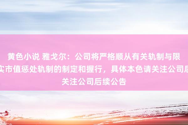 黄色小说 雅戈尔：公司将严格顺从有关轨制与限定，落实市值惩处轨制的制定和握行，具体本色请关注公司后续公告