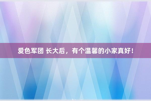 爱色军团 长大后，有个温馨的小家真好！