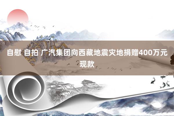 自慰 自拍 广汽集团向西藏地震灾地捐赠400万元现款