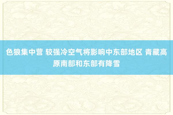 色狼集中营 较强冷空气将影响中东部地区 青藏高原南部和东部有降雪