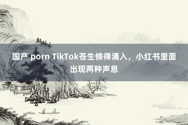 国产 porn TikTok苍生倏得涌入，小红书里面出现两种声息